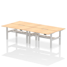 Load image into Gallery viewer, Silver and Maple 4 Person Adjustable Desk

