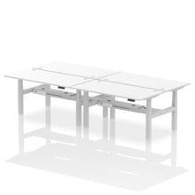 Load image into Gallery viewer, Silver and Maple 4 Person Stand Sit Desk
