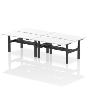 Black and White 4 Person Adjustable Desk