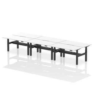 Black and White 6 Person Desk Sit Stand