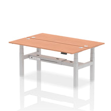 Load image into Gallery viewer, Silver and Oak 2 Person Sit Standing Desk
