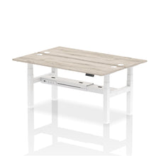 Load image into Gallery viewer, White and Walnut 2 Person Sit Standing Desk
