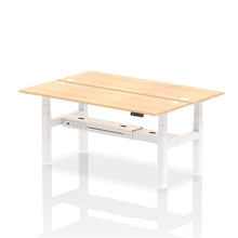 Load image into Gallery viewer, White and White 2 Person Sit Standing Desk
