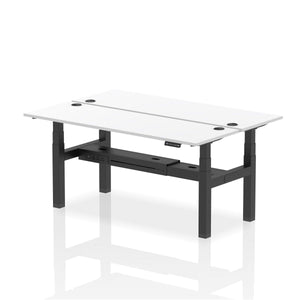 Black and Grey Oak 2 Person Grey Bank of Desks