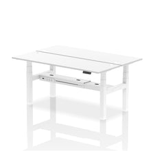 Load image into Gallery viewer, White and Grey Oak 2 Person Grey Bank of Desks
