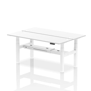 White and Grey Oak 2 Person Grey Bank of Desks