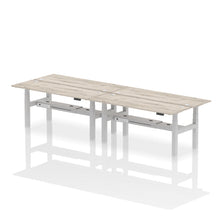 Load image into Gallery viewer, Silver and Walnut 4 Person Electric Raisable Desk
