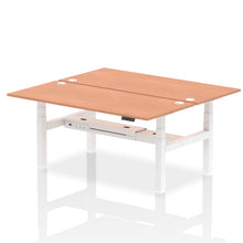 Load image into Gallery viewer, White and Oak Seated Standing Desk
