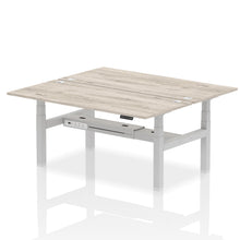 Load image into Gallery viewer, Silver and Walnut Seated Standing Desk
