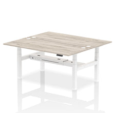 Load image into Gallery viewer, White and Walnut Seated Standing Desk
