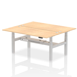 Silver and White Seated Standing Desk