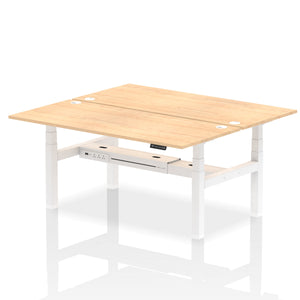 White and White Seated Standing Desk