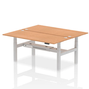 Silver and Beech Stand Desk