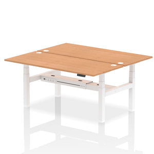 White and Beech Stand Desk