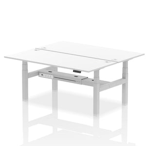 Silver and Grey Oak Stand Desk