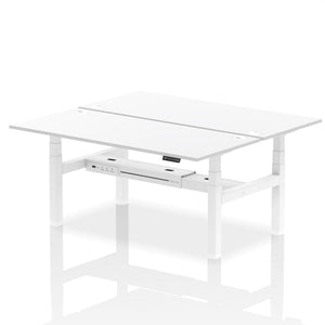 White and Grey Oak Stand Desk