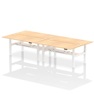 White and White 4 Person Stand Sit Desk