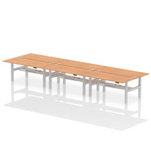 Load image into Gallery viewer, Silver and Beech 6 Person Riser Desk
