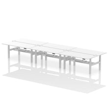 Load image into Gallery viewer, Silver and Grey Oak 6 Person Riser Desk
