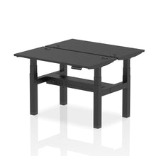 Load image into Gallery viewer, Black and Maple 2 Person Bank of Desks
