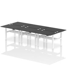 Load image into Gallery viewer, White and Maple 6 Person Riser Desk
