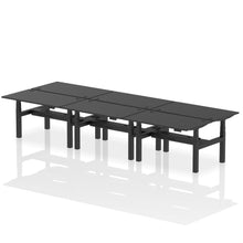 Load image into Gallery viewer, Black and Oak 6 Person Riser Desk
