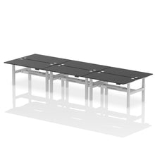 Load image into Gallery viewer, Silver and Walnut 6 Person Riser Desk
