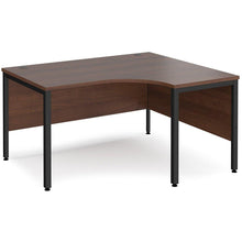 Load image into Gallery viewer, Walnut Corner Desk with Black Legs
