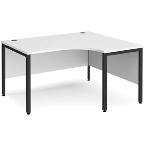White Corner Desk with Black Legs
