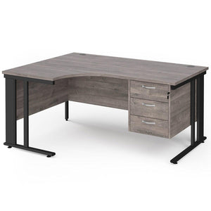 Grey Oak Cable Managed Desk