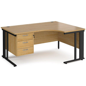 Oak Wire Management Desk for a Corner