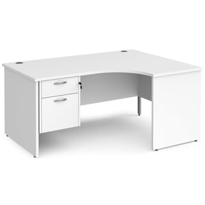 Right Hand White L Shaped Desk