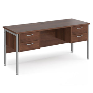 Maestro Office Desk for Home Walnut & Silver - Fenstone®