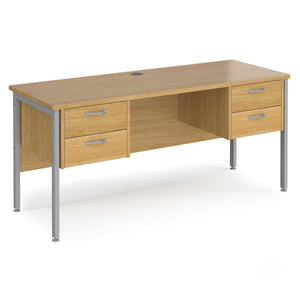 Maestro Office Desk for Home Oak & Silver - Fenstone®