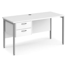 Load image into Gallery viewer, Maestro Study Desk with Storage White &amp; Silver - Fenstone®

